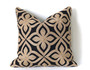 Embroidered African Kuba Cloth Pillow / Black and Beige Pillow Cover / Needlepoint Pillow Case