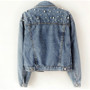 Pearl Beading Short Denim Jackets