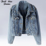 Pearl Beading Short Denim Jackets