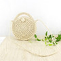 Brown Woven Rattan Bag Round Straw Shoulder Bag