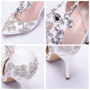 Bridal Crystal Rhinestone Pointed Toe High Heels