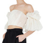 Off Shoulder Embroidery Ruffles Flare Sleeve Sexy Short Tops