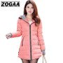 Women Winter Hooded Warm Coat Plus Size Candy Color Cotton Padded Jacket Female Long Parka Womens Wadded winter jacket women