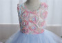 Baby Girl 3D Flower Silk Princess Dress for Wedding Party