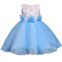 Baby Girl 3D Flower Silk Princess Dress for Wedding Party