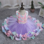 Baby Girl 3D Flower Silk Princess Dress for Wedding Party