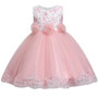 Baby Girl 3D Flower Silk Princess Dress for Wedding Party