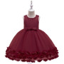 Baby Girl 3D Flower Silk Princess Dress for Wedding Party