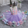 Baby Girl 3D Flower Silk Princess Dress for Wedding Party