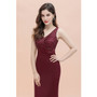 Bridesmaid Dress Elegant V Neck Long Evening Dress Chiffon A-Line