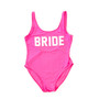 Sample Sale - Pink Swimsuit, "Bride", in White Glitter, Size: XL, XXL