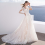 Luxury Long Sleeve V Neck Lace Vintage Wedding Dresses