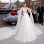 Vintage Princess Wedding Dress V Neck Backless Sequin Beach Bridal Dress