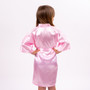 Sample Sale - Kids Satin Pink Robes "Birthday Girl" In White Glitter, Size: 14