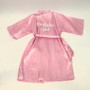 Sample Sale - Kids Satin Pink Robes "Birthday Girl" In White Glitter, Size: 14