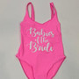 Sample Sale - Pink Swimsuit, "Babies of the Bride", in White Glitter, Size: M