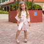 Sample Sale - Kids Satin Pink Robes "Flower Girl" In Silver Glitter, Size: 8Y