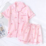 Pajamas Set Cartoon Ice-Cream Printed Short Sleeve+Shorts