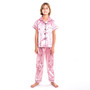 Kids Satin Pajamas set Short Sleeves + Long Pants