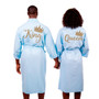 Cotton Waffle Long King and Queen Matching Robes for Couple Set