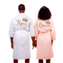Cotton Waffle Long King and Queen Matching Robes for Couple Set