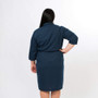 Cotton Waffle-Knit Navy Blue Bridesmaids Robes