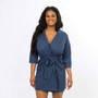 Cotton Waffle-Knit Navy Blue Bridesmaids Robes