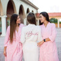 Cotton Waffle-Knit Pink Bridesmaids Robes