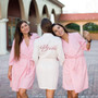 Cotton Waffle-Knit Pink Bridesmaids Robes