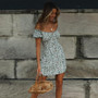 Off Shoulder Ruffles Mini Boho Dress