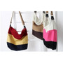 Striped Canvas Shoulder Bags