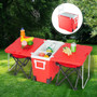 Cooler With Wheels | Camping Cooler - Red
