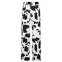 Hipster Cow Pattern Contrast Color Trousers