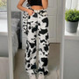 Hipster Cow Pattern Contrast Color Trousers
