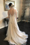 Elegant Sleeveless A Line Tulle Lace Wedding Dress W676