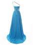 Simple One Shoulder Chiffon Ombre Prom Dresses with Beading P965