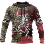 Love Fishing Camoflage Thunder Full Printed 3D Hoodie