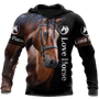 Love Horse Layout Gift Printed 3D Hoodie