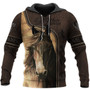 Love Brown Horse Leather Fake Printed 3D Hoodie