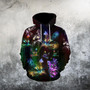 Cat Lover Amazing Colorful Hippie Cat 3D Printed Hoodie