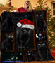 Black Cat Lover 3D Printed Christmas Gift Quilt