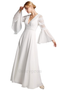 Boho Long Sleeves Lace Chiffon Zipper Back Beach Wedding Dresses W0032