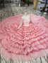 Beautiful Long Sleeves Pink Princess Dresses Elegant Long Wedding Dresses W0026