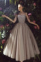 Elegant Spaghetti Straps Ankle Length Tulle Prom Dresses Cute Dress M1072