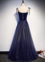 Spaghetti Straps Glitter Long A-line Lace Up Prom Dresses M1070