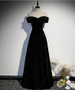 Vintage Off The Shoulder Back Long A-line Floor Length Prom Dresses M1066