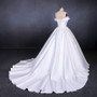 Simple Off The Shoulder Ivory Satin Wedding Dresses Lace Up Wedding Gowns M838