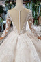 Gorgeous Long Sleeves Ball Gown Wedding Dress With Beading Appliques W825