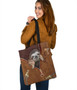Personalized Customized Love Sloth 3D Printed Leather Pattern Tote Bag