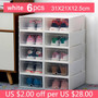 6pc Transparent shoe box storage shoe boxes thickened dustproof shoes organizer box can be superimposed combination shoe cabinet